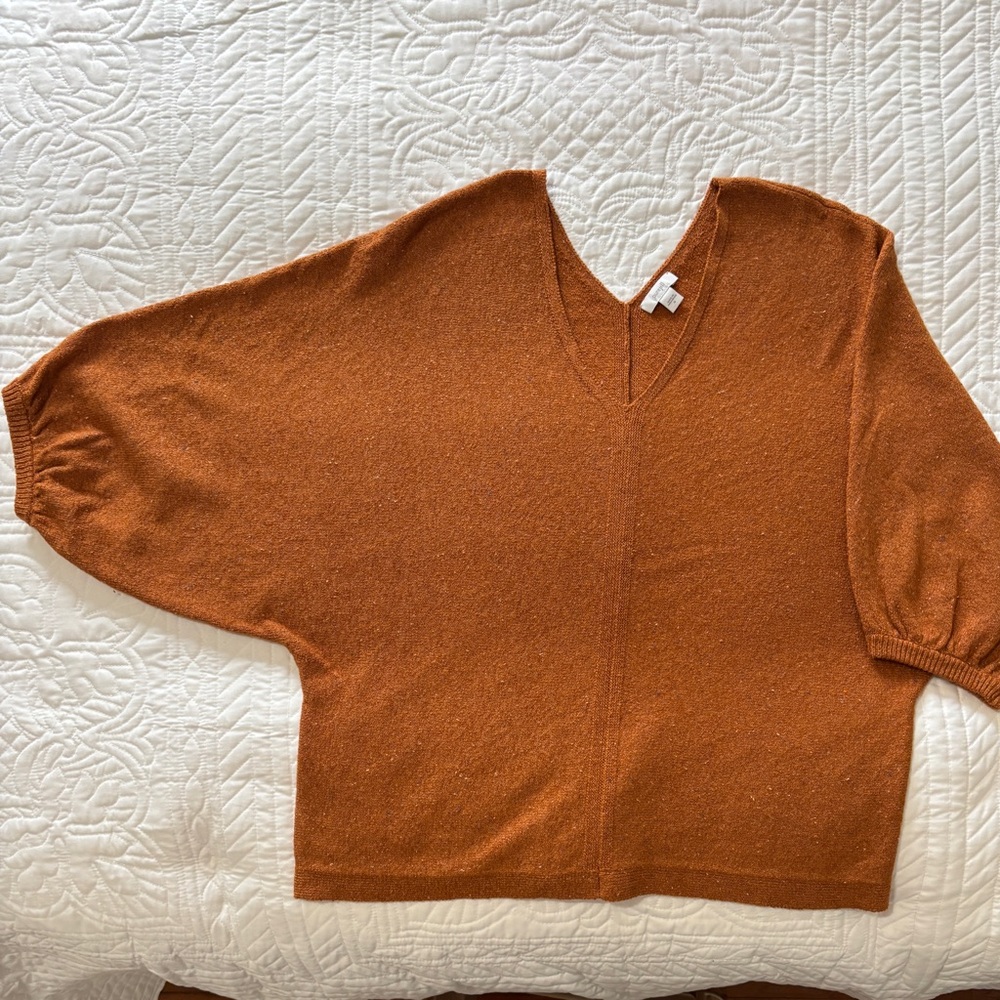 J. Jill V-Neck Sweater in Rich Rust